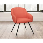 Dark Blue Velvet Accent Chair – Single Seat, Black Metal Legs