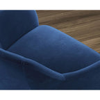 Dark Blue Velvet Accent Chair – Single Seat, Black Metal Legs