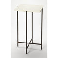 Square Marble Top Metal Leg Side Table, Multi-color / Green Marble, Single