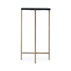 Square Marble Top Metal Leg Side Table, Multi-color / Green Marble, Single