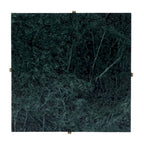 Square Marble Top Metal Leg Side Table, Multi-color / Green Marble, Single