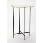 Square Marble Top Metal Leg Side Table, Multi-color / Green Marble, Single