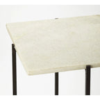 Square Marble Top Metal Leg Side Table, Multi-color / Green Marble, Single