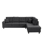 Grey/Off White L-Shaped Sectional Sofa, Modular Style, Seats 5–6