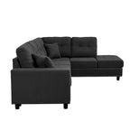 Grey/Off White L-Shaped Sectional Sofa, Modular Style, Seats 5–6