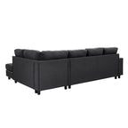 Grey/Off White L-Shaped Sectional Sofa, Modular Style, Seats 5–6