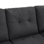 Grey/Off White L-Shaped Sectional Sofa, Modular Style, Seats 5–6