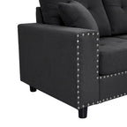 Grey/Off White L-Shaped Sectional Sofa, Modular Style, Seats 5–6
