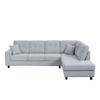 Grey/Off White L-Shaped Sectional Sofa, Modular Style, Seats 5–6