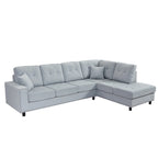 Grey/Off White L-Shaped Sectional Sofa, Modular Style, Seats 5–6