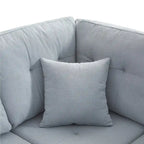 Grey/Off White L-Shaped Sectional Sofa, Modular Style, Seats 5–6