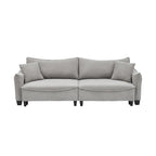 White / Grey / Green Corduroy 2-Seat Convertible Sofa Bed with Throw Pillows