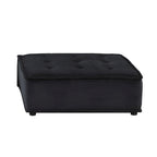 Light Gray / Black Velvet Tufted Modular Sectional Sofa with Ottoman, Seats 5