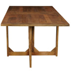 Brown Rectangular Dining Table, Solid Mango Wood, Seats 6