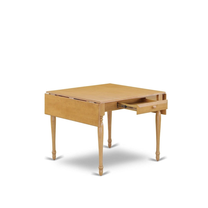 Oak Drop-Leaf Dining Table Set with Dahlia Linen Chairs – 3 or 5 Seat Options