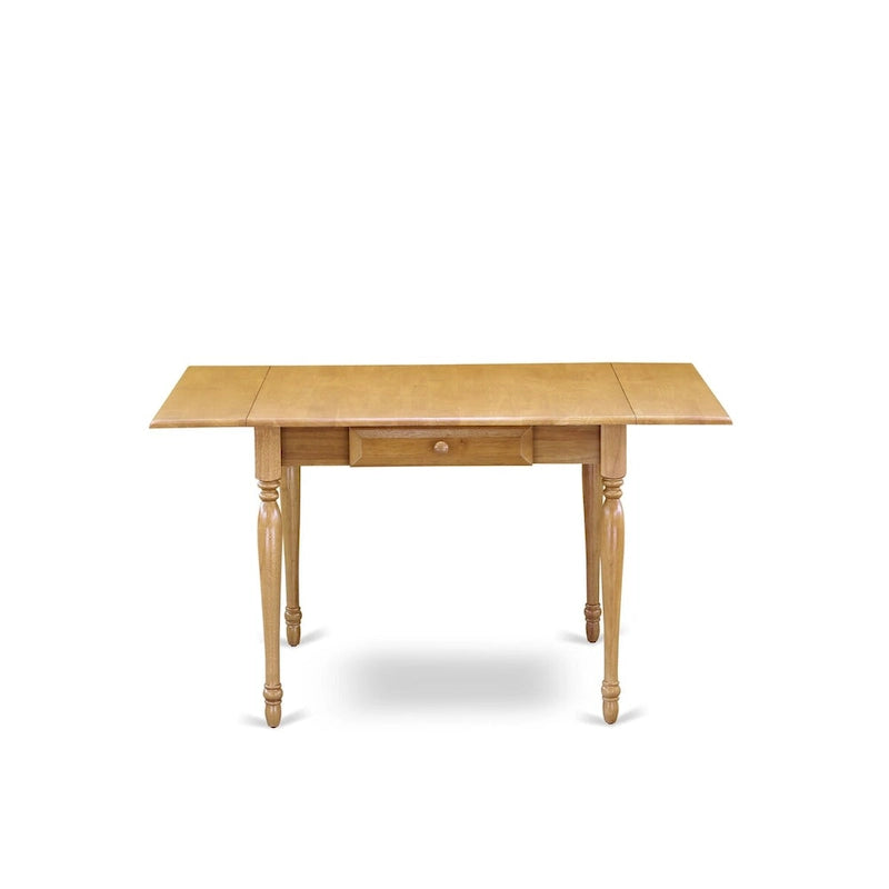Oak Drop-Leaf Dining Table Set with Dahlia Linen Chairs – 3 or 5 Seat Options