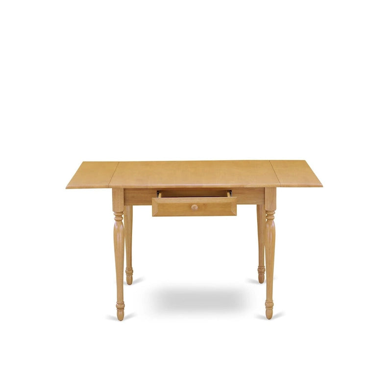 Oak Drop-Leaf Dining Table Set with Dahlia Linen Chairs – 3 or 5 Seat Options