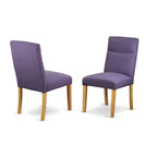 Oak Drop-Leaf Dining Table Set with Dahlia Linen Chairs – 3 or 5 Seat Options