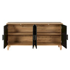 Black/White Vintage Carved 2-Door Storage Cabinet