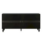 Black/White Vintage Carved 2-Door Storage Cabinet