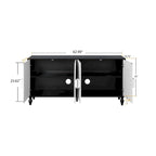 Black/White Vintage Carved 2-Door Storage Cabinet