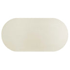 White/Black Oval Concrete Dining Table, Trefoil Pedestal Base, Seats 6–8