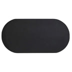 White/Black Oval Concrete Dining Table, Trefoil Pedestal Base, Seats 6–8