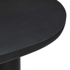 White/Black Oval Concrete Dining Table, Trefoil Pedestal Base, Seats 6–8