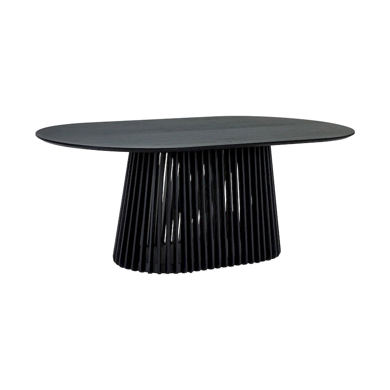 Black/Walnut Oval Dining Table Set, Windsor Style, Seats up to 7