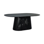 Black/Walnut Oval Dining Table Set, Windsor Style, Seats up to 7