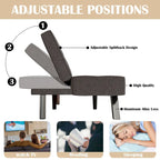 Grey Convertible Folding Futon Sofa Bed, Single