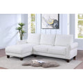 White / Gray Sherpa Sectional Sofa with Left-Facing Chaise, 2–3 Seater