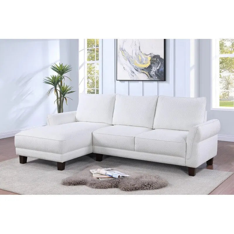 Belle Sherpa 96  Wide Sectional Sofa with Left-Facing Chaise