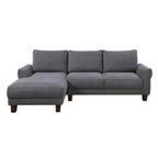 White / Gray Sherpa Sectional Sofa with Left-Facing Chaise, 2–3 Seater