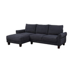 White / Gray Sherpa Sectional Sofa with Left-Facing Chaise, 2–3 Seater