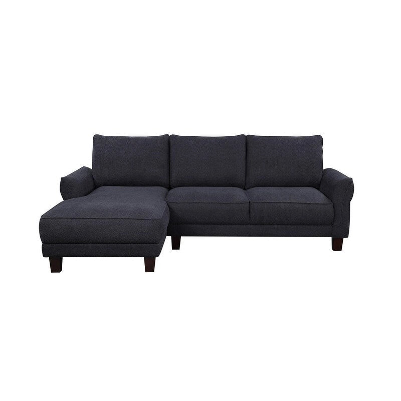 White / Gray Sherpa Sectional Sofa with Left-Facing Chaise, 2–3 Seater