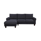 White / Gray Sherpa Sectional Sofa with Left-Facing Chaise, 2–3 Seater
