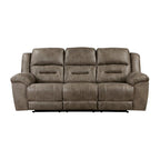 Brown Microfiber Manual Double Recliner Sofa, 2-Seat