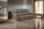 Brown Microfiber Manual Double Recliner Sofa, 2-Seat