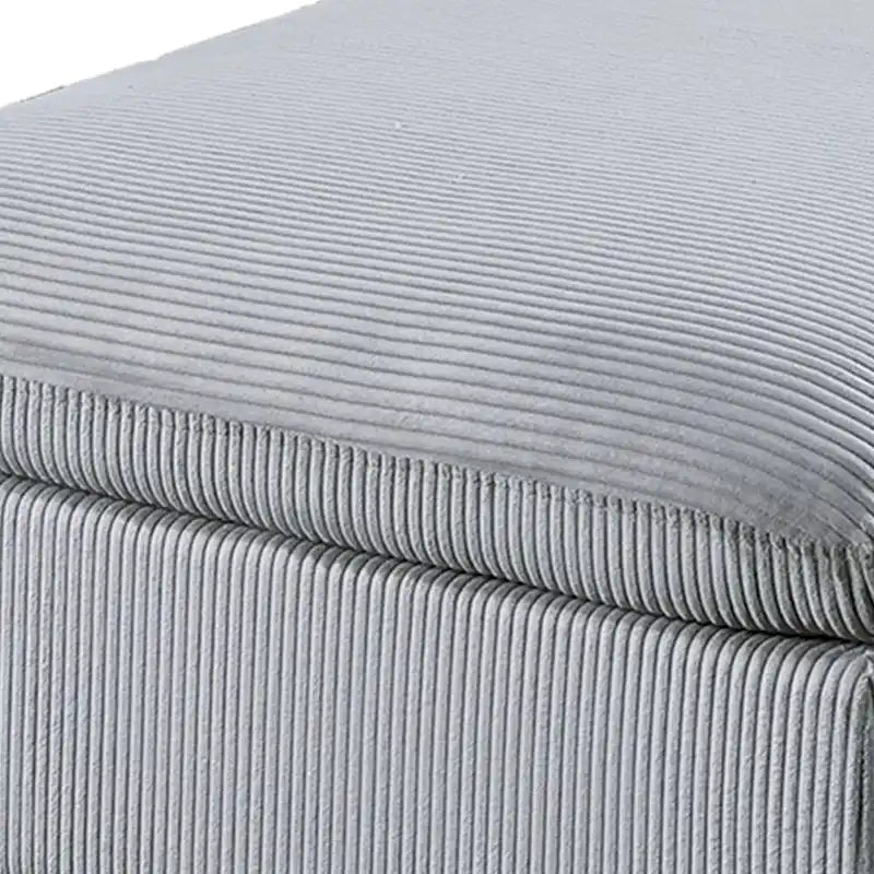 Corduroy Modular Sectional Sofa with Ottoman, Sage/Light Gray, Seats 6