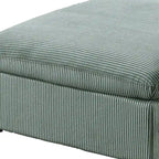 Corduroy Modular Sectional Sofa with Ottoman, Sage/Light Gray, Seats 6