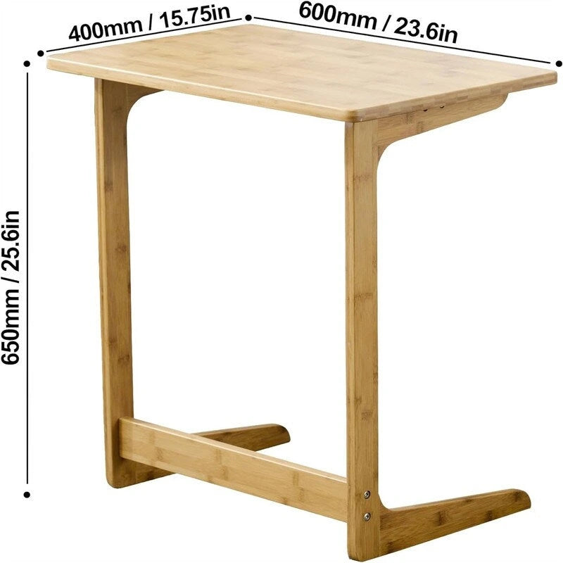 Dark / White / Nature Bamboo C-Shaped Sofa Side Table – Single