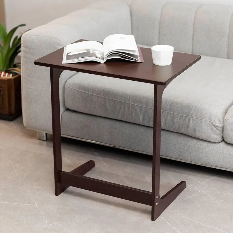 Dark / White / Nature Bamboo C-Shaped Sofa Side Table – Single