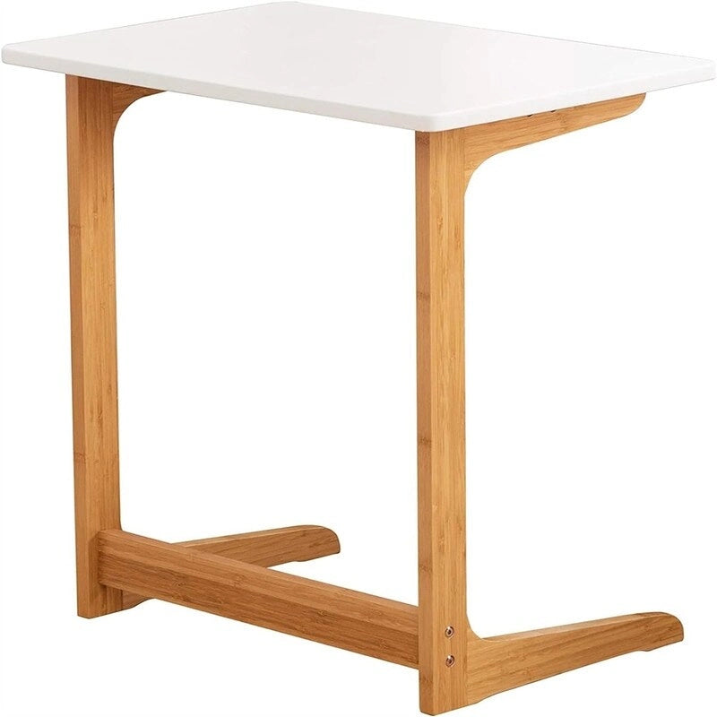 Dark / White / Nature Bamboo C-Shaped Sofa Side Table – Single