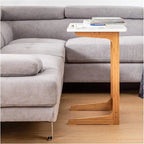 Dark / White / Nature Bamboo C-Shaped Sofa Side Table – Single