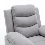 Light Gray Velvet Power Recliner Chair with Heat & Massage, Single Seat