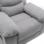 Light Gray Velvet Power Recliner Chair with Heat & Massage, Single Seat