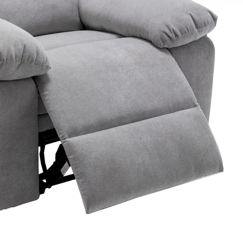 Light Gray Velvet Power Recliner Chair with Heat & Massage, Single Seat