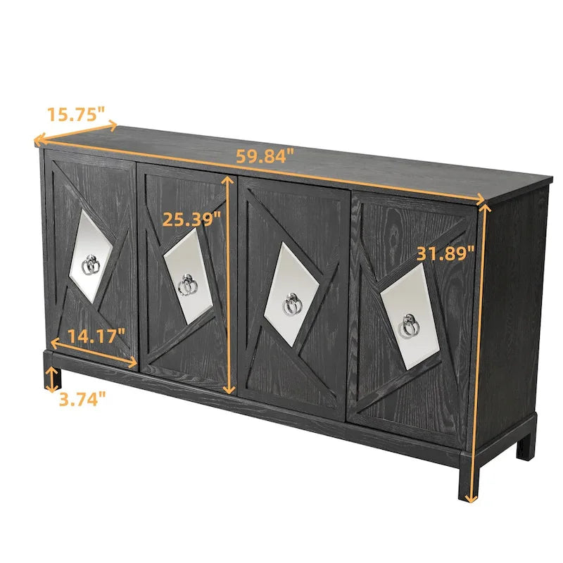 Modern 4-Door Cabinet