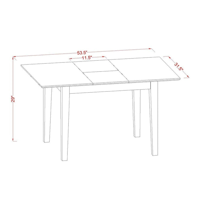 Buttermilk/Cherry & Mahogany Rectangular Butterfly Leaf Dining Table, Seats 4–6